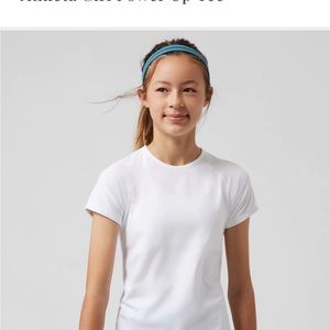 Athleta Girl power up tee white euc
